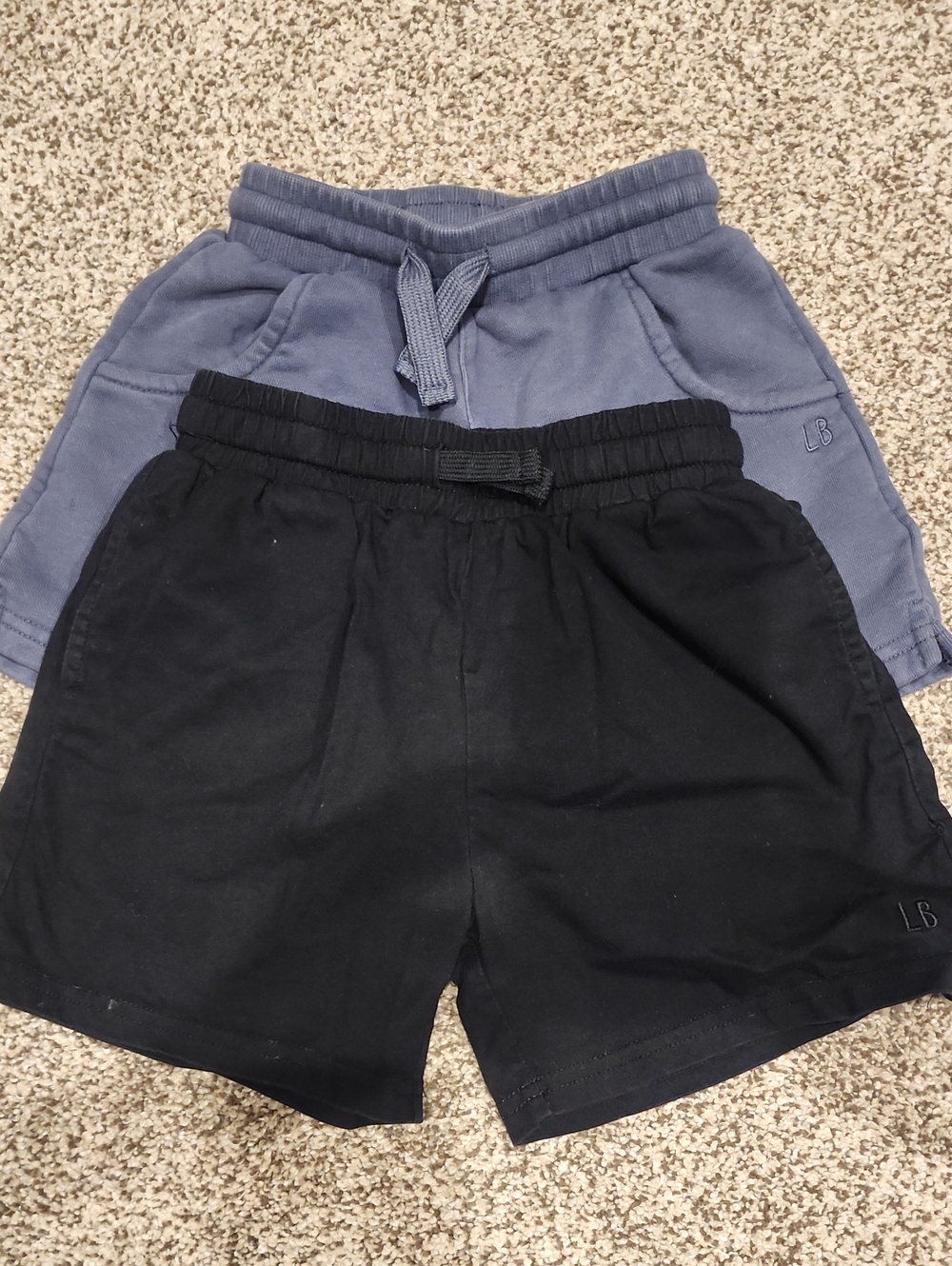 Little Bipsy Black and Slate Blue Kids Drawstring Shorts